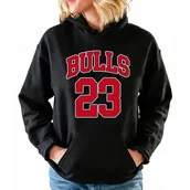 Bluzy damskie - Bluza Damska Z Kapturem Bulls 23 Koszykówka Wzory Na Prezent Rozmiar Xxl - miniaturka - grafika 1