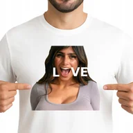 Koszulki męskie - MIA KHALIFA ŚMIESZNA KOSZULKA Z NADRUKIEM LOVE PREMIUM PREZENT XL 3445 - miniaturka - grafika 1
