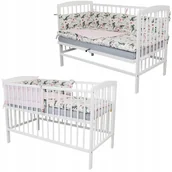 Łóżeczka i kojce - 2w1 łóżeczko dostawne Andrzej Biały 120x60(67) Zestaw DUO materac pościel - miniaturka - grafika 1