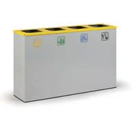 Kosze na śmieci - B2B Partner Kosz do segregacji śmieci, 4 x 50 l szary 177239 - miniaturka - grafika 1