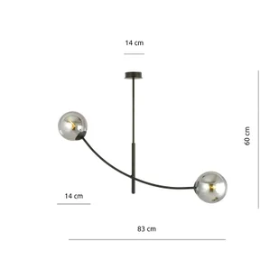 Emibig HUNTER 2 BLACK/GRAFIT 1100/2 lampa sufitowa żyrandol nowoczesny 1100/2 - Lampy sufitowe - miniaturka - grafika 6
