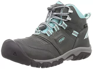 Buty dla chłopców - KEEN Unisex Kid's Ridge Flex Mid Waterproof Hiking Boot, Szary i niebieski odcień, 29 EU - grafika 1