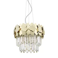 Lampy sufitowe - Zuma Line LAMPA wisząca QUASAR P0506-05A-F4E3 szklana OPRAWA okrągły ZWIS glamour crystals złoty przezroczysty P0506-05A-F4E3 - miniaturka - grafika 1