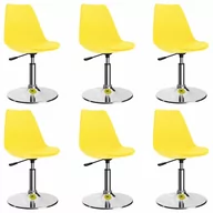 Krzesła - vidaXL Obrotowe krzesła stołowe, 6 szt., żółte, sztuczna skóra - miniaturka - grafika 1