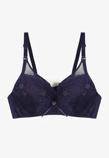 Granatowy Koronkowy Biustonosz z Transparentnymi Wstawkami Vanniel - Biustonosze - miniaturka - grafika 1