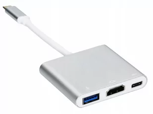 Adapter Usb C Hdmi+usb 3.0+PD 4K Hub MacBook 3w1 - Złącza, przejściówki, adaptery - miniaturka - grafika 4
