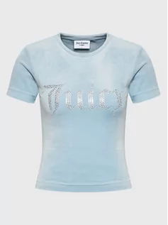 Koszulki i topy damskie - Juicy Couture T-Shirt Taylor JCWC221002 Niebieski Slim Fit - grafika 1