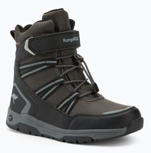 KangaROOS Unisex K-MJ Eldora EV RTX śniegowce, Jet Black/Steel Grey, 36 EU, Jet Black Steel Grey, 36 EU