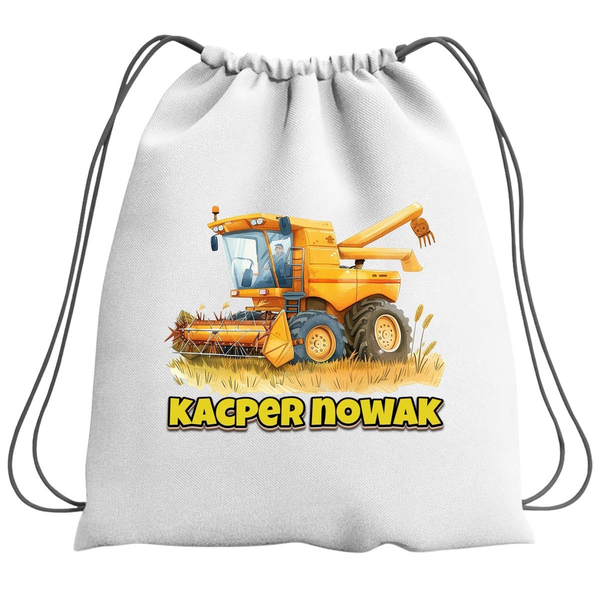 Plecak Worek Traktor Żółty Traktory Szkolny Na Buty WF Obuwie Z Napisem