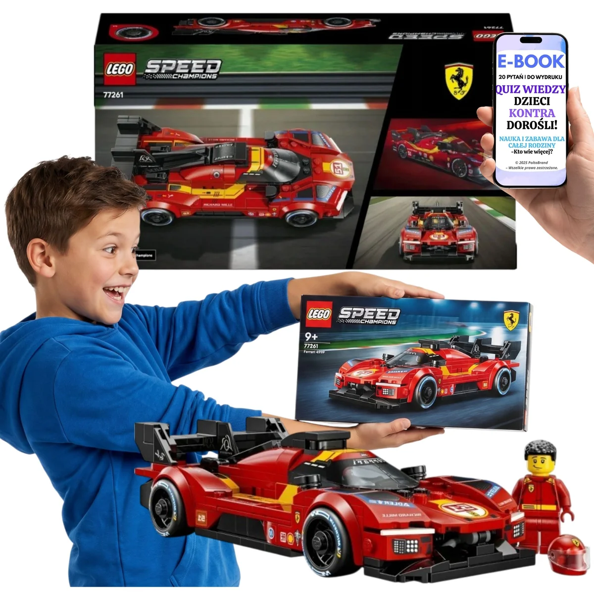 LEGO Ferrari 499P Samochód Wyścigowy Zabawka Konstrukcyjna 77261