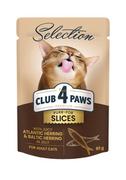 Mokra karma dla kotów - Club 4 Paws Mokra Karma Dla Dorosłych Kotów Śledź Ze Szprotkami W Galarecie 80 g - miniaturka - grafika 1