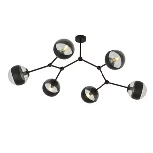Emibig Space lampa sufitowa 6-punktowa czarna/stripe 1135/6 1135/6 - Lampy sufitowe - miniaturka - grafika 1