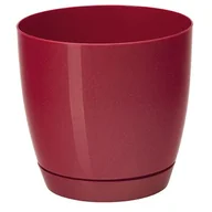 Donice - Doniczka TOSCANA 17 cm okrągła czerwony metalik - miniaturka - grafika 1