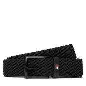 Paski - Pasek Męski Tommy Hilfiger Denton 3.5 Elastic AM0AM12243 Czarny - miniaturka - grafika 1