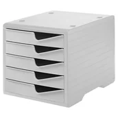 Półki na dokumenty - Pojemnik do sortowania, 5 szuflad, szary/szary - miniaturka - grafika 1