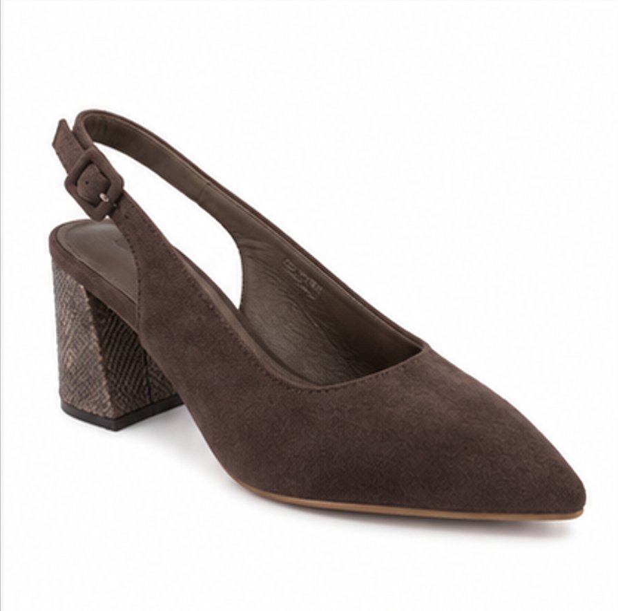 Czółenka damskie – eleganckie slingback na słupku, szpiczasty nosek 38