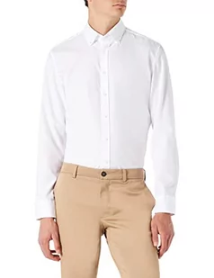 Seidensticker Męska koszula biznesowa - Slim Fit - nie wymaga prasowania - B.D. Kołnierz - długi rękaw - 100% bawełna, biały (biały 01), 38 - Koszule męskie - miniaturka - grafika 1