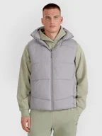 Kurtki męskie - 4F Bezrękawnik puchowy z wypełnieniem syntetycznym męski - szary S - miniaturka - grafika 1