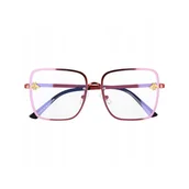 Okulary korekcyjne, oprawki, szkła - Okulary Kwadratowe z filtrem światła niebieskiego do komputera zerówki 2535-4 - miniaturka - grafika 1
