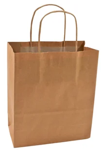 Torba papierowa brąz 240x100x320mm, z uchem skręcanym - 50 szt. - Akcesoria do pakowania - miniaturka - grafika 1
