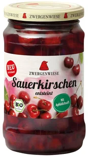 Zwergenwiese Wiśnie drylowane w lekkim syropie (słoik) 195 g Bio - żywność - Owoce w puszkach i słoikach - miniaturka - grafika 1