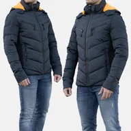 Kurtki męskie - Kurtka Męska Sportowa Granatowa Pikowana S329-2 XL Granatowy - miniaturka - grafika 1