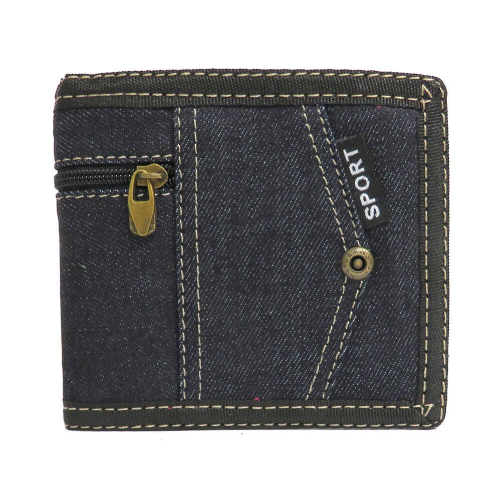 Portfel Młodzieżowy Sportowy Jeans Ciemny Granat