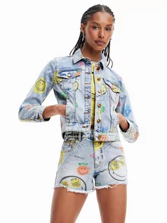 Kurtki damskie - Desigual Kurtka jeansowa 23SWED54 Niebieski Oversize - grafika 1