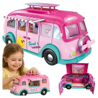 Domki dla lalek - Kamper Domek Dla Lalek 2w1 XXL samochód food truck dla lalek 15 elementów - miniaturka - grafika 1