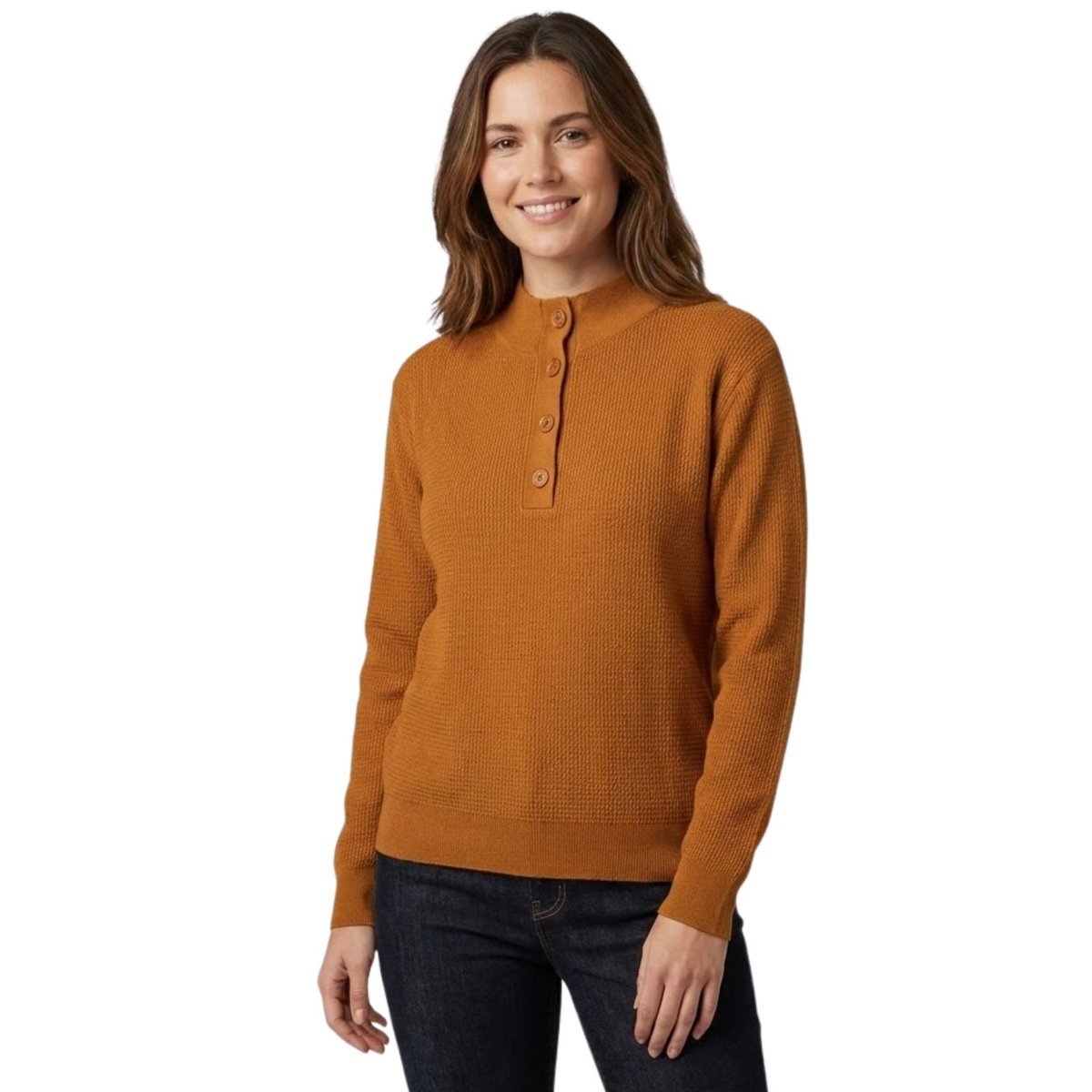 Sweter damski Rodier rozpinany bawełniany wełna merino musztardowy-S
