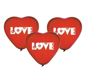 Balony i akcesoria - Gemar Balloons Balony 10", serca, GEMAR, czerwone LOVE, 5 szt CRS/P149 - miniaturka - grafika 1
