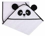 Szlafroki dla dzieci - UVIE Okrycie kąpielowe Panda 120x100 cm białe - miniaturka - grafika 1