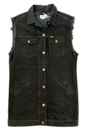 Kurtki damskie - WRANGLER LONG VEST BLACK BEZRĘKAWNIK DAMSKI - miniaturka - grafika 1