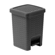Kosze na śmieci - Szary kosz łazienkowy z pedałem Addis Rattan Pedal Bin Charcoal, 5 l - miniaturka - grafika 1