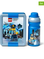 Sztućce dla dzieci - LEGO 2-częściowy zestaw "Lego City" w kolorze niebieskim na lunch - miniaturka - grafika 1