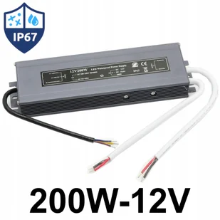 Zasilacz Led Wodoodporny 200W 12V IP67 Hermetyczny Wewnętrzny Zewnętrzny - Akcesoria do oświetlenia - miniaturka - grafika 1