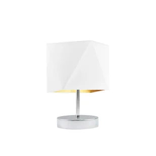 Biała lampa stołowa do salonu glamour ASADENA GOLD - Lampy stojące - miniaturka - grafika 1