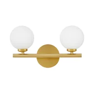 Lampy ścienne - MARSIADA W2 kinkiet mosiądz z mlecznymi kulkami 2xG9 - miniaturka - grafika 1