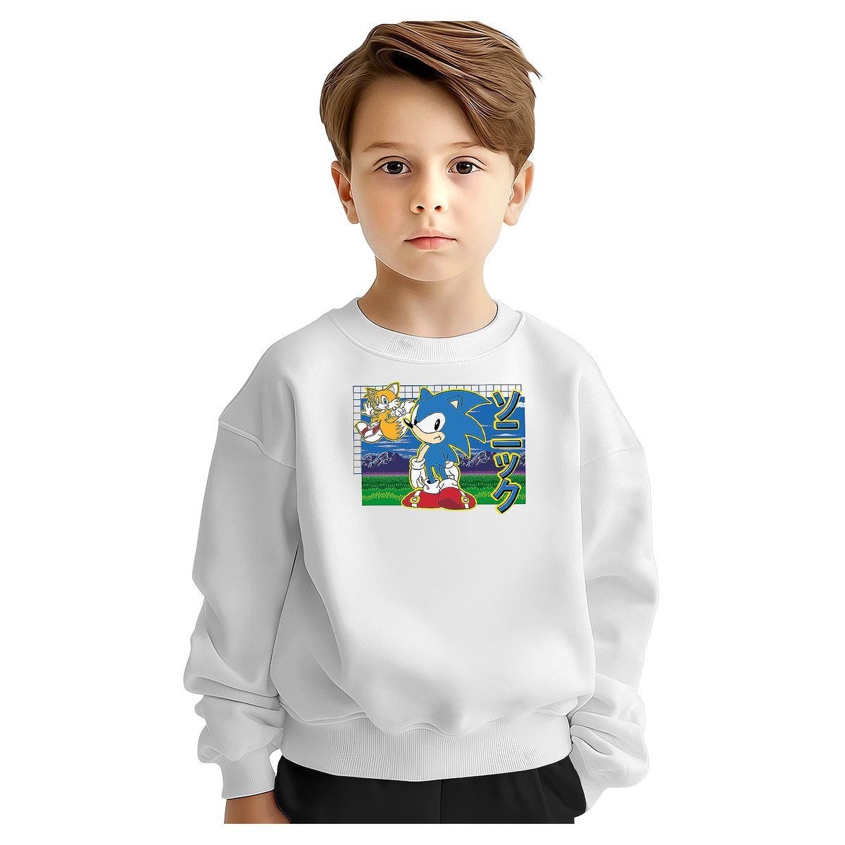 BLUZA DZIECIĘCA MŁODZIEŻOWA SONIC 146-152 WZORY PREZENT