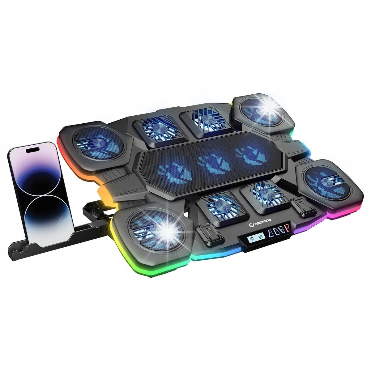 Rampage GLACIERS50 podstawka chłodząca do laptopa 14-17 RGB 2600RPM