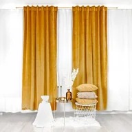 Zasłony - Welurowa zasłona w kolorze miodowym 140x250 - miniaturka - grafika 1