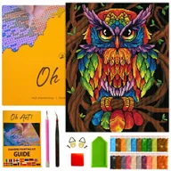 Zabawki kreatywne - Haft Diamentowy Zestaw Diamond Painting Obraz Mozaika Duża Sowa 40 x 50 cm - miniaturka - grafika 1