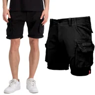 Odzież taktyczna i umundurowanie - Spodenki Alpha Industries Crew Short 176203 03 - Czarne  31 - miniaturka - grafika 1