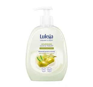 LUKSJA,Creamy & Soft, NOURISHING, Kremowe Mydło w PŁYNIE, POMPKA, Olive&Yogurt (Odżywcze Oliwka i Jogurt), 1 sztuka, 500 ml - Mydła - miniaturka - grafika 1