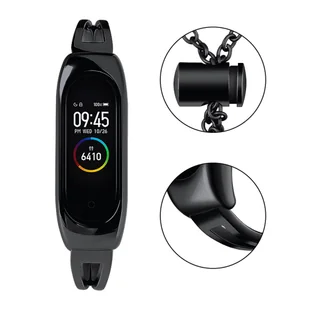 Zamienna metalowa opaska bransoleta łańcuszek pasek do Xiaomi Mi Band 6 / 5 / 4 / 3 czarny - Etui i futerały do telefonów - miniaturka - grafika 7