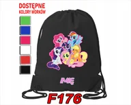 Torby szkolne - WOREK SZKOLNY NA WF SPORTOWY NA BUTY DLA DZIECI KONIKI POTWORKI-IMIĘ - miniaturka - grafika 1