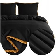 Pościel - Pościel 200x220 3 części z MIKROFIBRY gładka jednolita z koronką Brandon - miniaturka - grafika 1