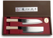 Noże kuchenne - Zestaw 2 noży japońskich Houcho - Santoku + Nakiri - Satake Cutlery - miniaturka - grafika 1