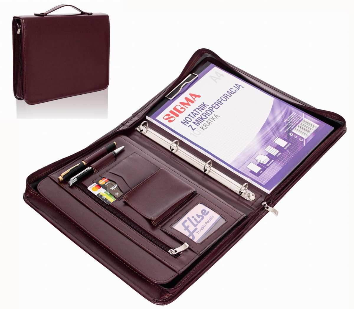 Aktówka A4 Tizano BW01 bordo