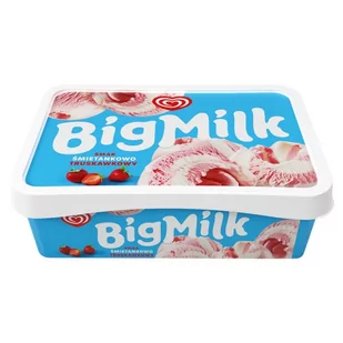 Big Milk Lody smak śmietankowo truskawkowy 900 ml - Lody i desery lodowe - miniaturka - grafika 1
